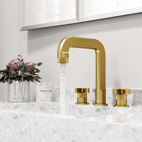 Main product image of Wythe Two Handle Widespread Bathroom Faucet, Cross-Shaped Handles (Matte Brushed Gold), VG01302MG