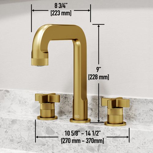 Main product image of Wythe Two Handle Widespread Bathroom Faucet, Cross-Shaped Handles (Matte Brushed Gold), VG01302MG