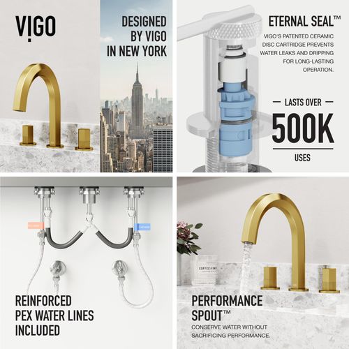 Main product image of Hart Two Handle Bathroom Faucet (Matte Brushed Gold), VG01303MG