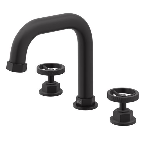 Main product image of Hart Two Handle Widespread Bathroom Faucet, Angular Spout (Matte Black), VG01305MB