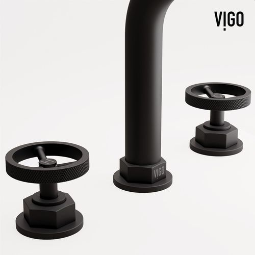 Main product image of Hart Two Handle Widespread Bathroom Faucet, Angular Spout (Matte Black), VG01305MB