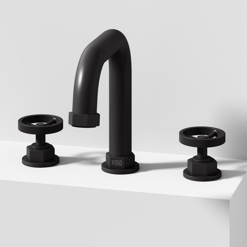 Main product image of Hart Two Handle Widespread Bathroom Faucet, Angular Spout (Matte Black), VG01305MB