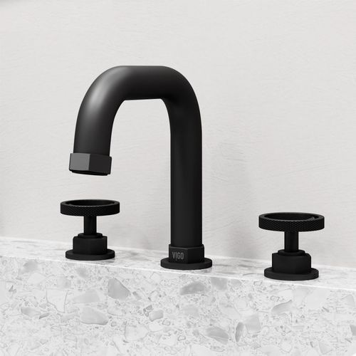 Main product image of Hart Two Handle Widespread Bathroom Faucet, Angular Spout (Matte Black), VG01305MB