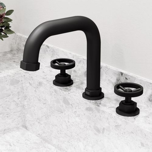 Main product image of Hart Two Handle Widespread Bathroom Faucet, Angular Spout (Matte Black), VG01305MB