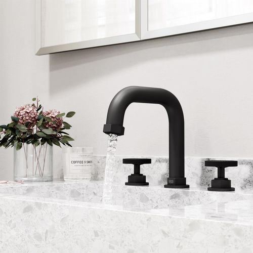 Main product image of Hart Two Handle Widespread Bathroom Faucet, Angular Spout (Matte Black), VG01305MB