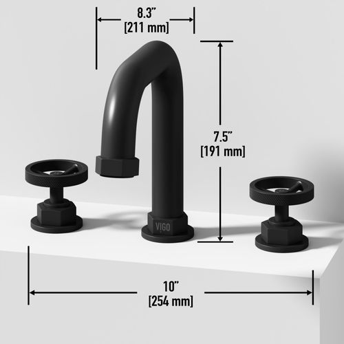Main product image of Hart Two Handle Widespread Bathroom Faucet, Angular Spout (Matte Black), VG01305MB