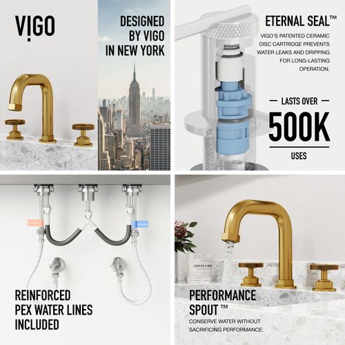Main product image of Hart Two Handle Widespread Bathroom Faucet (Matte Brushed Gold), VG01305MG