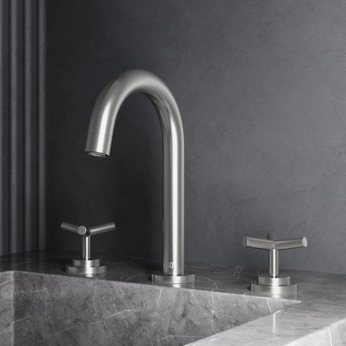 Main product image of Jewel Two Handle Widespread Bathroom Faucet w/ Cross Handles (Brushed Nickel), VG01308BN