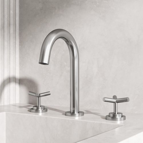 Main product image of Jewel Two Handle Widespread Bathroom Faucet w/ Cross Handles (Brushed Nickel), VG01308BN