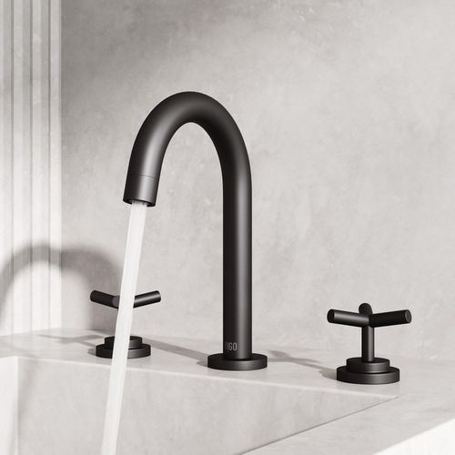 Main product image of Jewel Two Handle Widespread Bathroom Faucet w/ Cross Handles (Matte Black), VG01308MB
