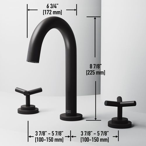 Main product image of Jewel Two Handle Widespread Bathroom Faucet w/ Cross Handles (Matte Black), VG01308MB
