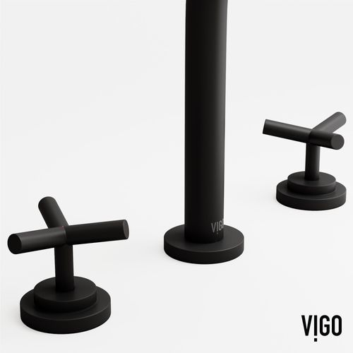 Main product image of Jewel Two Handle Widespread Bathroom Faucet w/ Cross Handles (Matte Black), VG01308MB