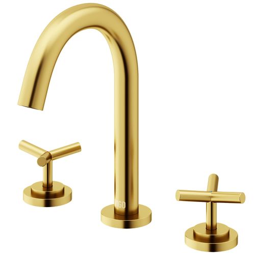 Main product image of Jewel Two Handle Widespread Bathroom Faucet w/ Cross Handles (Matte Brushed Gold), VG01308MG