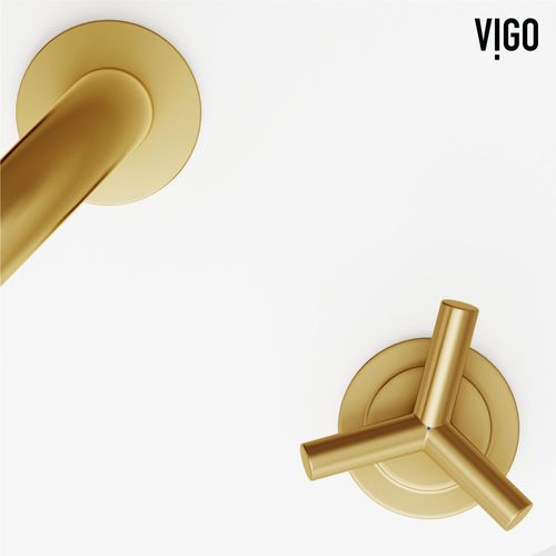 Main product image of Jewel Two Handle Widespread Bathroom Faucet w/ Cross Handles (Matte Brushed Gold), VG01308MG