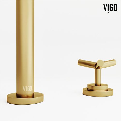 Main product image of Jewel Two Handle Widespread Bathroom Faucet w/ Cross Handles (Matte Brushed Gold), VG01308MG