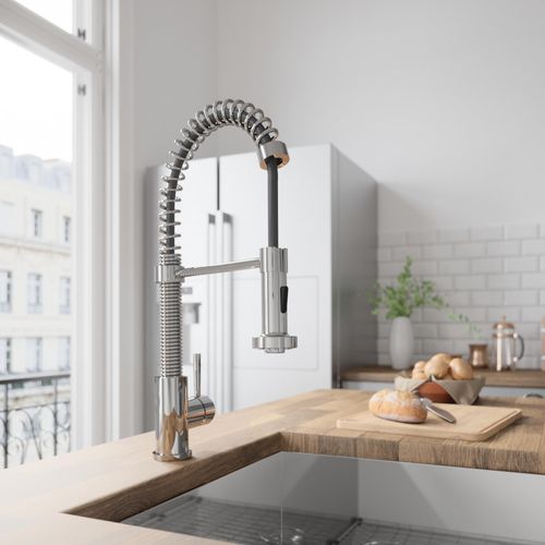 Main product image of Edison Single Handle Pull-Down Sprayer Kitchen Faucet (Chrome), VG02001CH