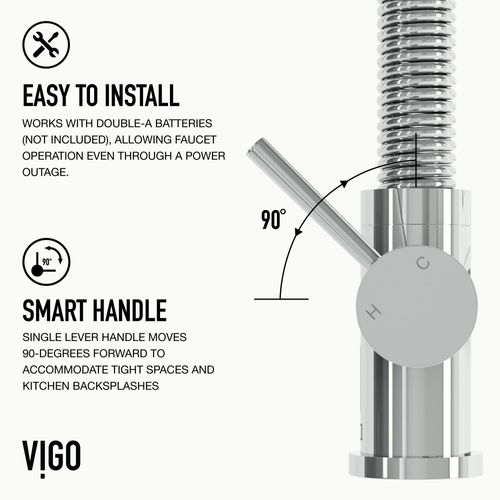 Main product image of Edison Single Handle Pull-Down Sprayer Kitchen Faucet w/ Touchless Sensor (Chrome), VG02001CHS
