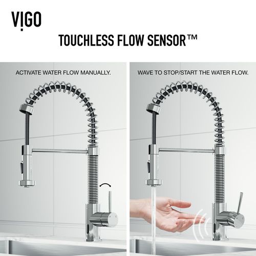 Main product image of Edison Single Handle Pull-Down Sprayer Kitchen Faucet w/ Touchless Sensor (Chrome), VG02001CHS