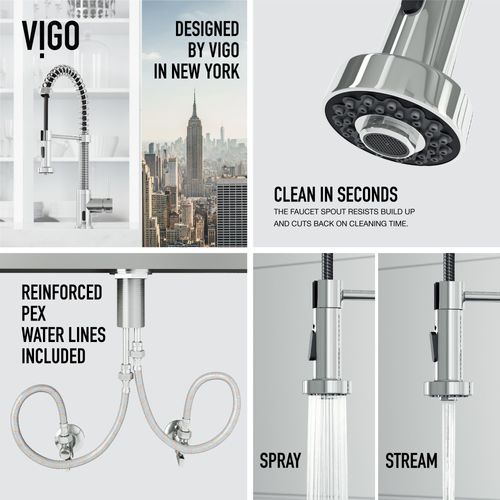 Main product image of Edison Single Handle Pull-Down Sprayer Kitchen Faucet w/ Touchless Sensor (Chrome), VG02001CHS