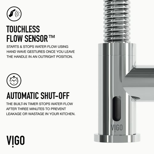 Main product image of Edison Single Handle Pull-Down Sprayer Kitchen Faucet w/ Touchless Sensor (Chrome), VG02001CHS