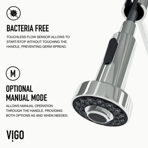 Main product image of Edison Single Handle Pull-Down Sprayer Kitchen Faucet w/ Touchless Sensor (Chrome), VG02001CHS