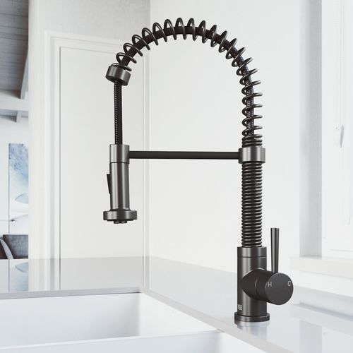 Main product image of Edison Single Handle Pull-Down Sprayer Kitchen Faucet (Graphite Black), VG02001GB