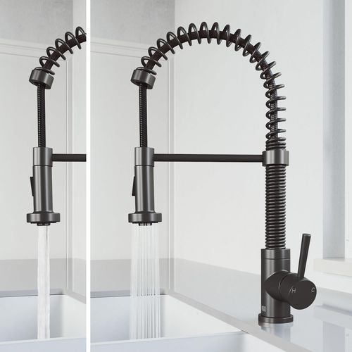 Main product image of Edison Single Handle Pull-Down Sprayer Kitchen Faucet (Graphite Black), VG02001GB
