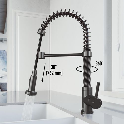 Main product image of Edison Single Handle Pull-Down Sprayer Kitchen Faucet (Graphite Black), VG02001GB