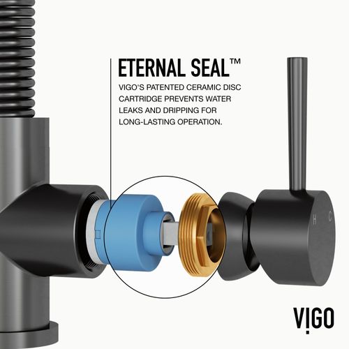 Main product image of Edison Single Handle Pull-Down Sprayer Kitchen Faucet (Graphite Black), VG02001GB