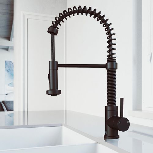 Main product image of Edison Single Handle Pull-Down Sprayer Kitchen Faucet (Matte Black), VG02001MB