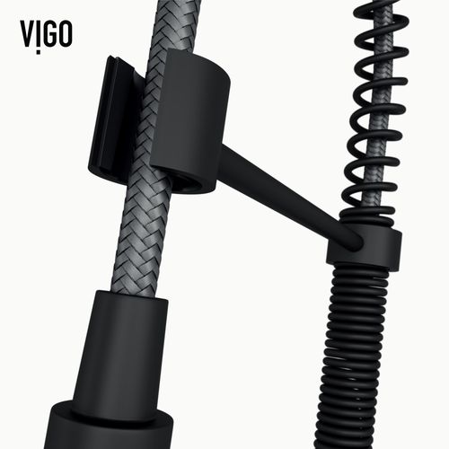 Main product image of Edison Single Handle Pull-Down Sprayer Kitchen Faucet (Matte Black), VG02001MB