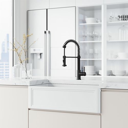 Main product image of Edison Single Handle Pull-Down Sprayer Kitchen Faucet (Matte Black), VG02001MB