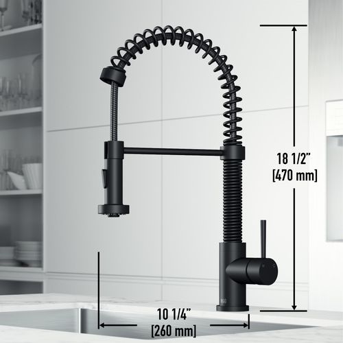 Main product image of Edison Single Handle Pull-Down Sprayer Kitchen Faucet (Matte Black), VG02001MB