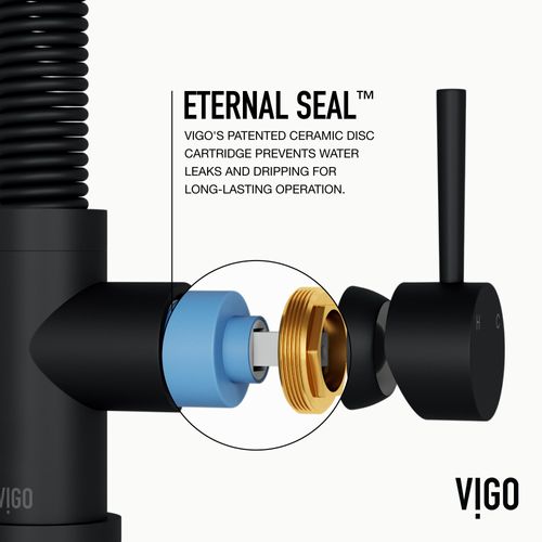 Main product image of Edison Single Handle Pull-Down Sprayer Kitchen Faucet (Matte Black), VG02001MB