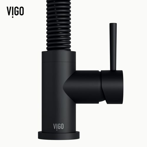 Main product image of Edison Single Handle Pull-Down Sprayer Kitchen Faucet (Matte Black), VG02001MB