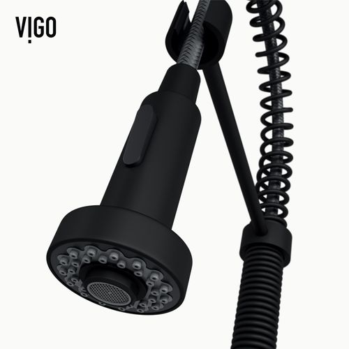Main product image of Edison Single Handle Pull-Down Sprayer Kitchen Faucet (Matte Black), VG02001MB
