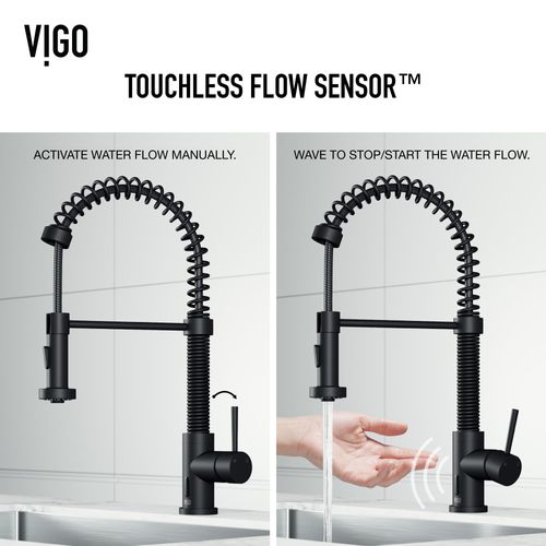 Main product image of Edison Single Handle Pull-Down Sprayer Kitchen Faucet w/ Touchless Sensor (Matte Black), VG02001MBS