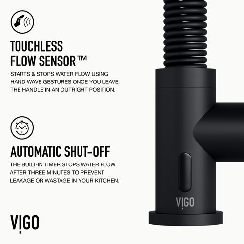 Main product image of Edison Single Handle Pull-Down Sprayer Kitchen Faucet w/ Touchless Sensor (Matte Black), VG02001MBS