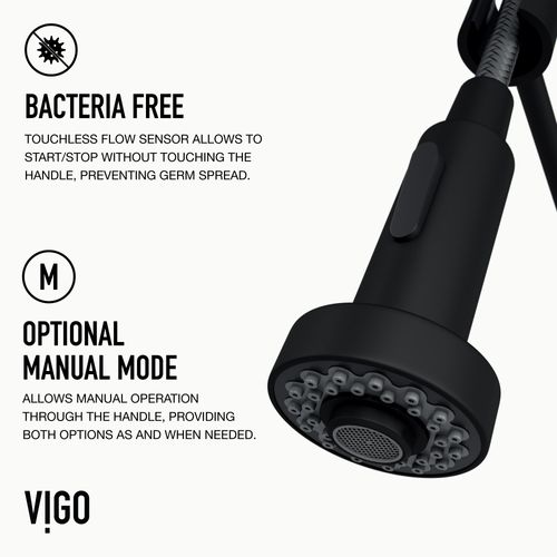 Main product image of Edison Single Handle Pull-Down Sprayer Kitchen Faucet w/ Touchless Sensor (Matte Black), VG02001MBS