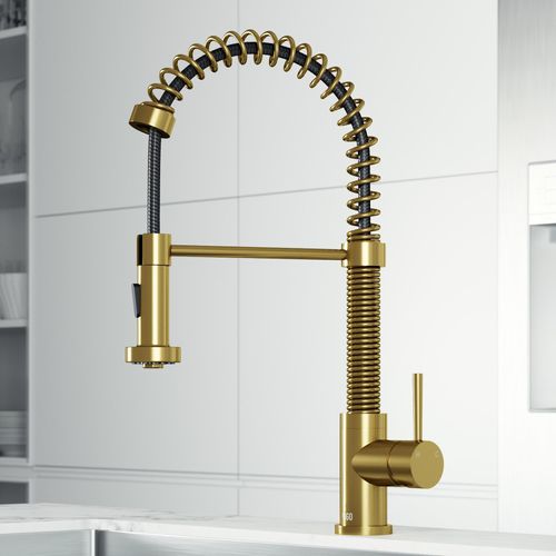 Main product image of Edison Single Handle Pull-Down Sprayer Kitchen Faucet (Matte Brushed Gold), VG02001MG