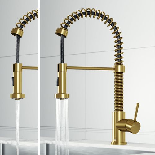 Main product image of Edison Single Handle Pull-Down Sprayer Kitchen Faucet (Matte Brushed Gold), VG02001MG