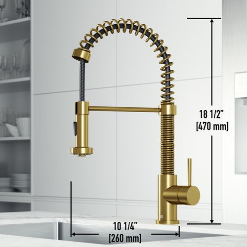 Main product image of Edison Single Handle Pull-Down Sprayer Kitchen Faucet (Matte Brushed Gold), VG02001MG