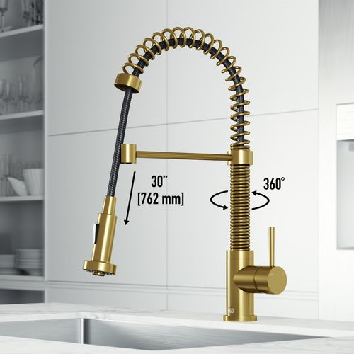 Main product image of Edison Single Handle Pull-Down Sprayer Kitchen Faucet (Matte Brushed Gold), VG02001MG