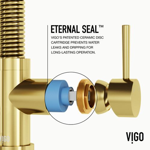 Main product image of Edison Single Handle Pull-Down Sprayer Kitchen Faucet (Matte Brushed Gold), VG02001MG