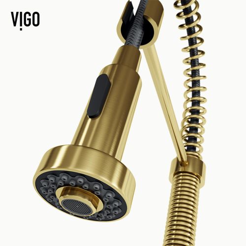 Main product image of Edison Single Handle Pull-Down Sprayer Kitchen Faucet (Matte Brushed Gold), VG02001MG