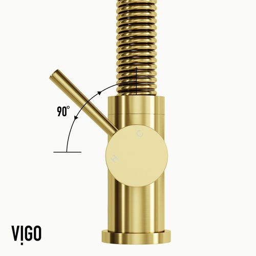 Main product image of Edison Single Handle Pull-Down Sprayer Kitchen Faucet (Matte Brushed Gold), VG02001MG