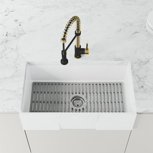 Main product image of Edison Single Handle Pull-Down Sprayer Kitchen Faucet (Matte Brushed Gold/Matte Black), VG02001MGMB