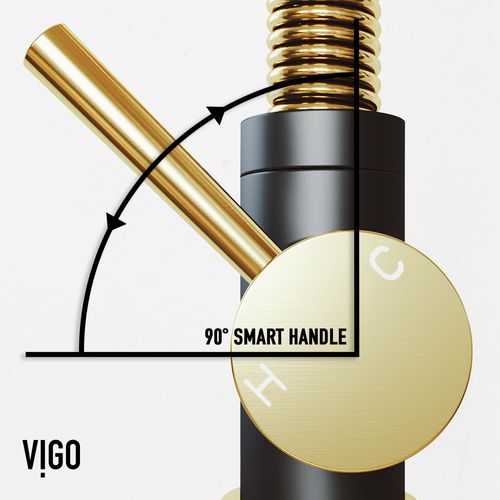 Main product image of Edison Single Handle Pull-Down Sprayer Kitchen Faucet (Matte Brushed Gold/Matte Black), VG02001MGMB