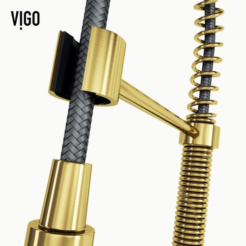 Main product image of Edison Single Handle Pull-Down Sprayer Kitchen Faucet w/ Touchless Sensor (Matte Brushed Gold), VG02001MGS