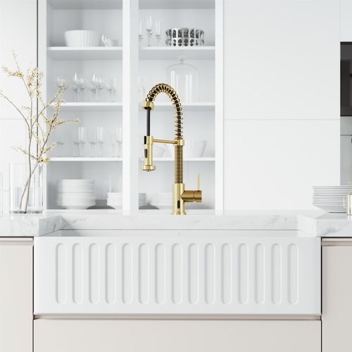 Main product image of Edison Single Handle Pull-Down Sprayer Kitchen Faucet w/ Touchless Sensor (Matte Brushed Gold), VG02001MGS